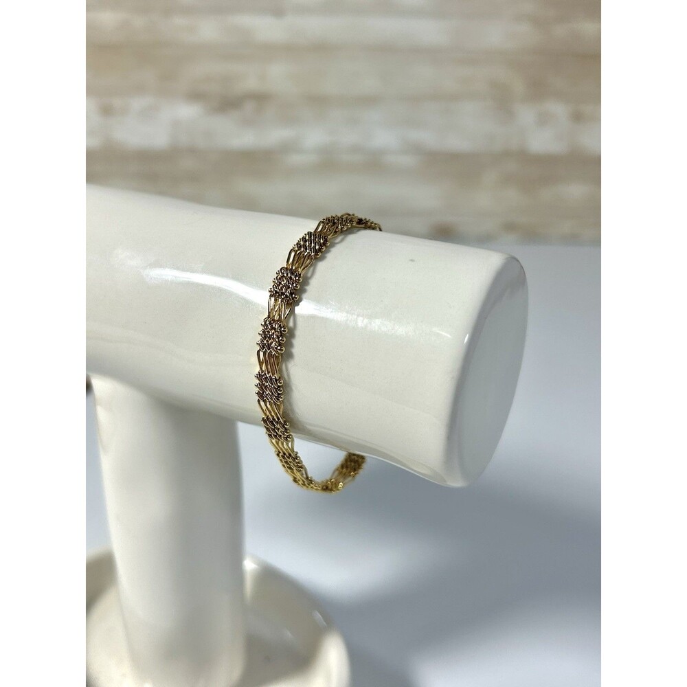 Napier Multi-strand Woven Gold Chain Bracelet Interlocking Clasp